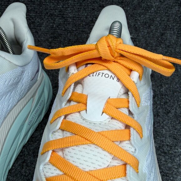 Hoka Clifton 8 Running Shoes Women's 9.5 Blanc De Blanc Athletic Run Training - Picture 4 of 13